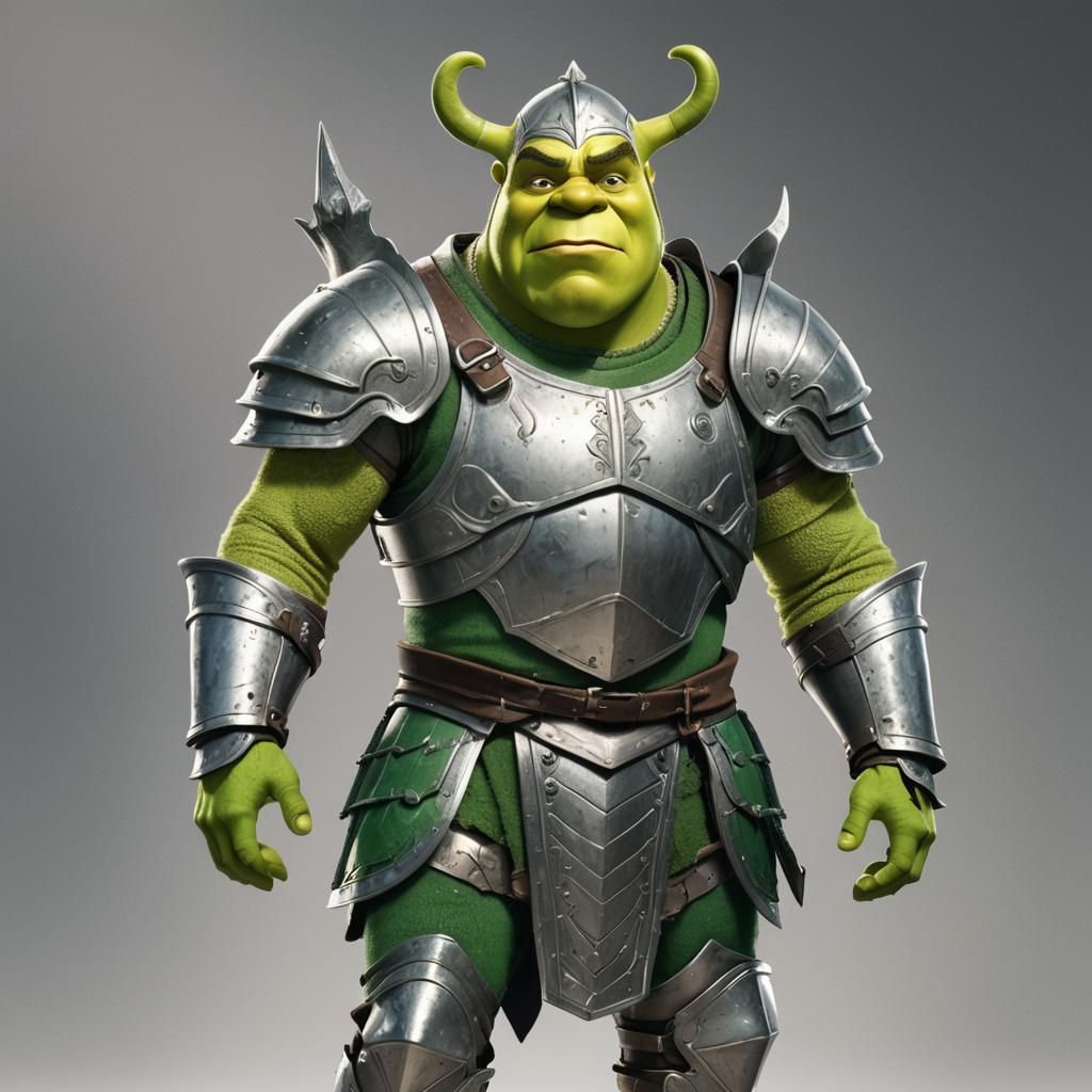 Shrek and Donkey in Anime Knight Armor