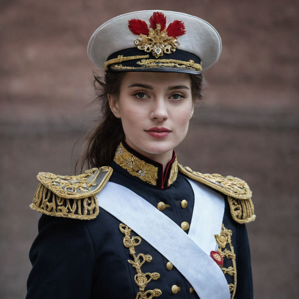 Girl in Hussar Uniform Portrait