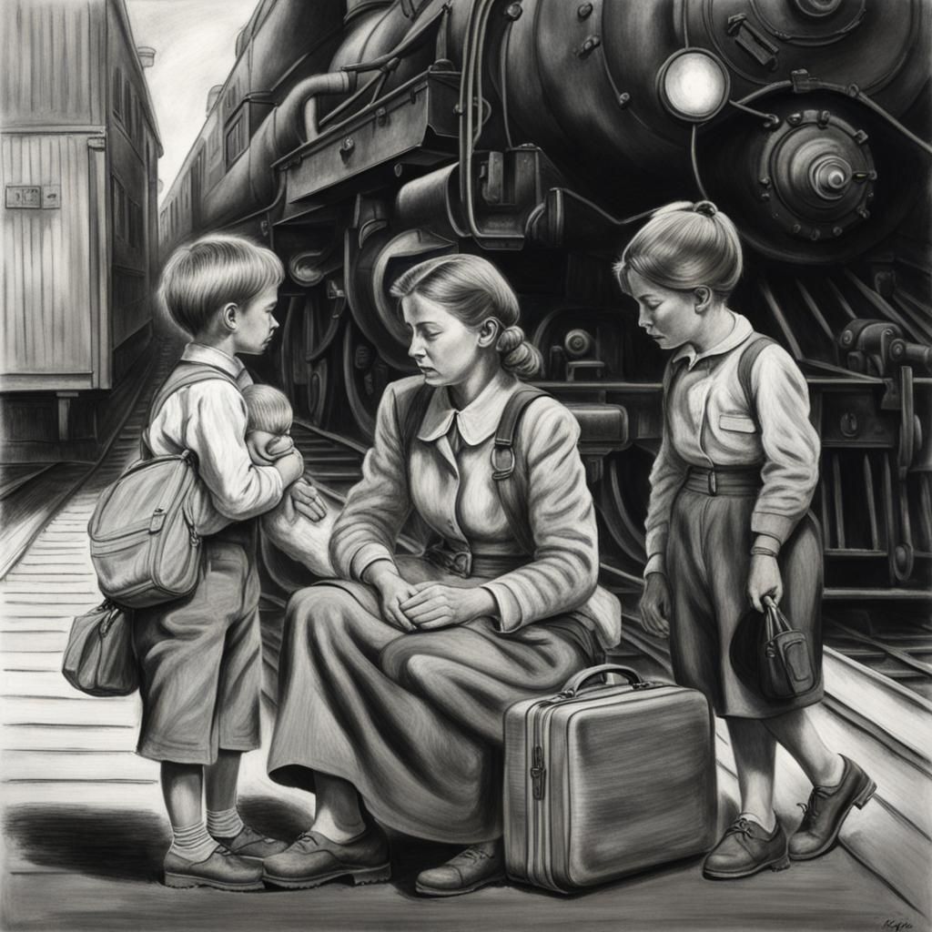 1940, evacuation from London. Children have to leave their mum