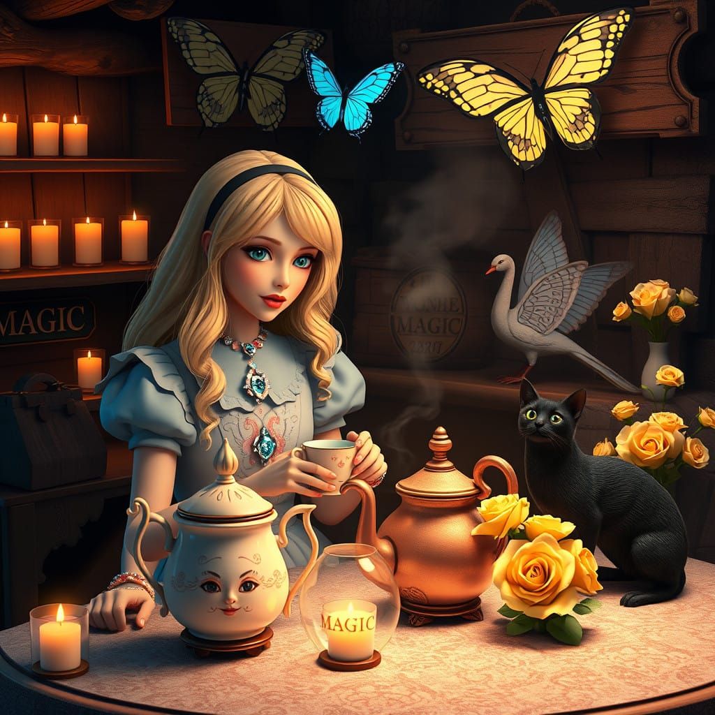 Mystical Tea Party in Whimsical Witches' Cottage