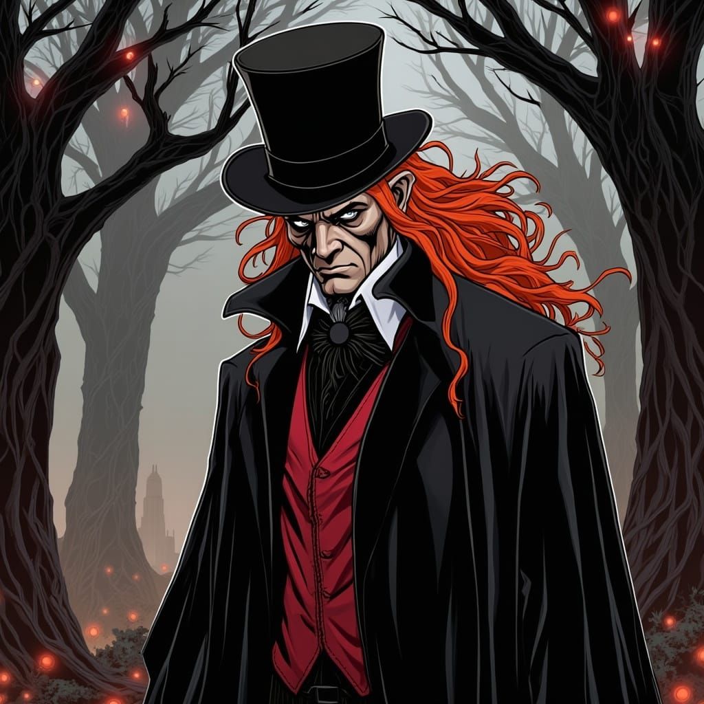 Gothic Portrait of Man with Orange Hair