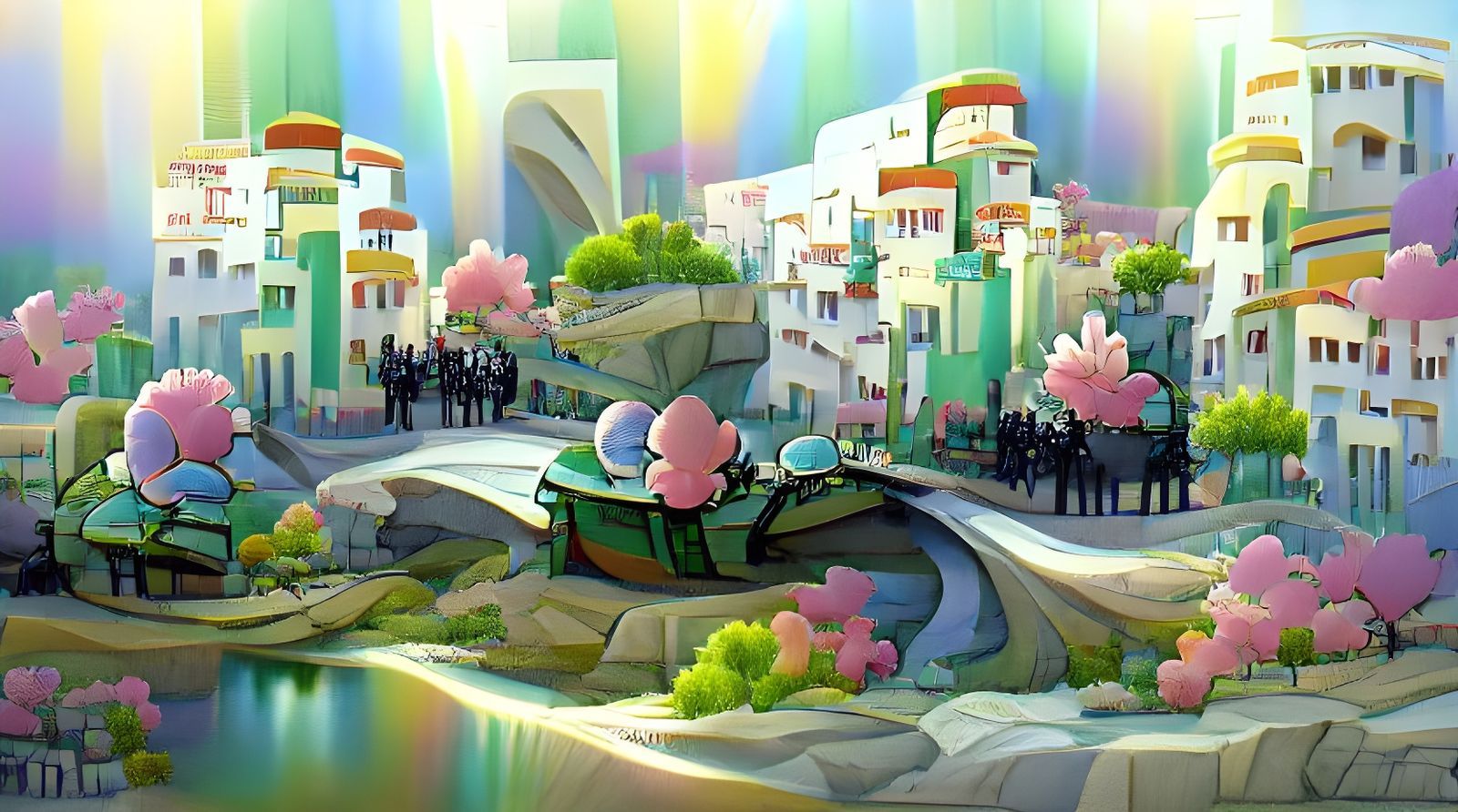 Sunshine Flower City: Cel-Shaded Concept Art