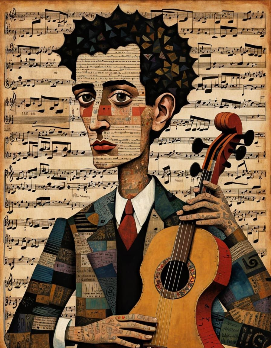 Surreal Folk Art Masterpiece with Cubist Influences