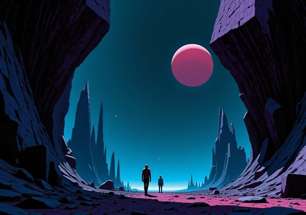 Moebius-Inspired Bioshock Artwork in Minimalist Style