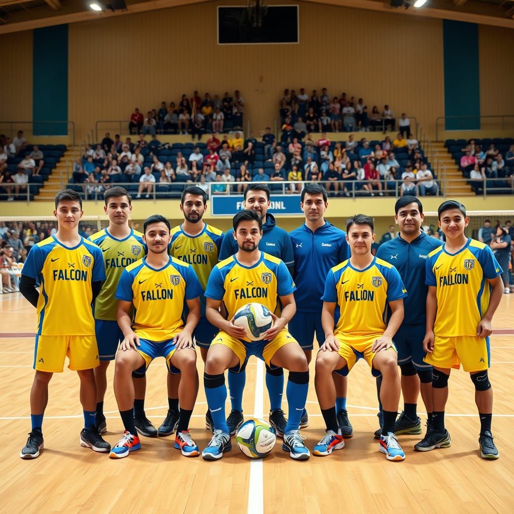 Volleyball Team Falcón in Joyful Formal Pose