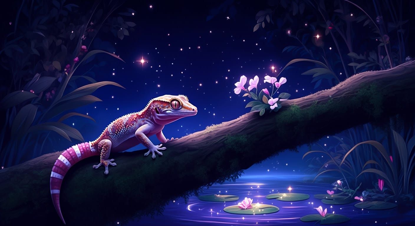 Surreal Nighttime Scene in Comic Book Art Style