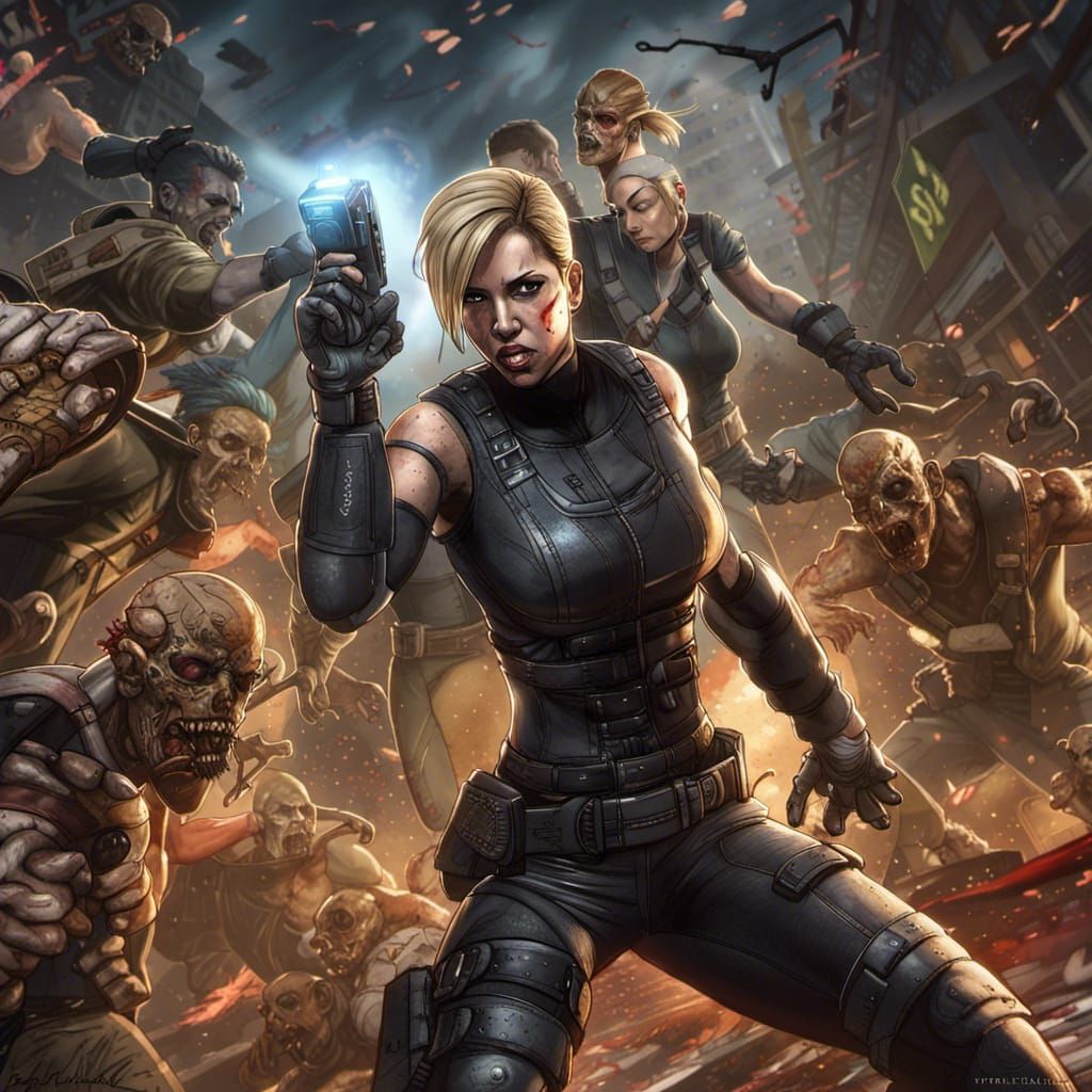 Cassie Cage against some zombies