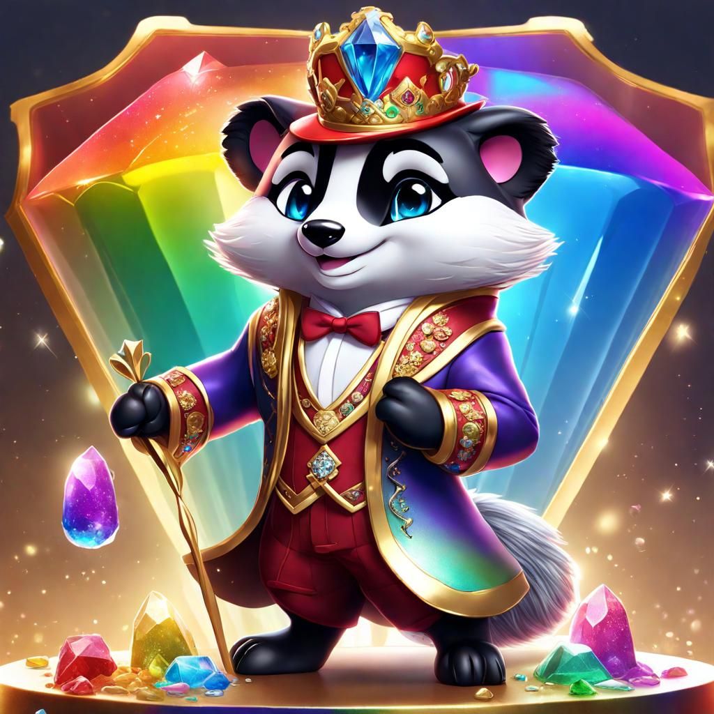 Royal Chibi Badger Character Concept Art