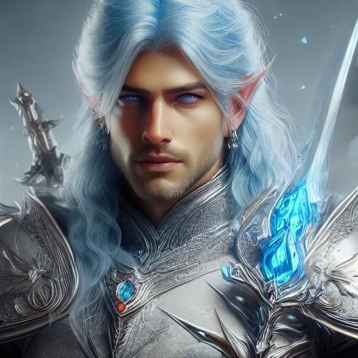 Handsome Young Prince in Hyperdetailed Watercolor Style