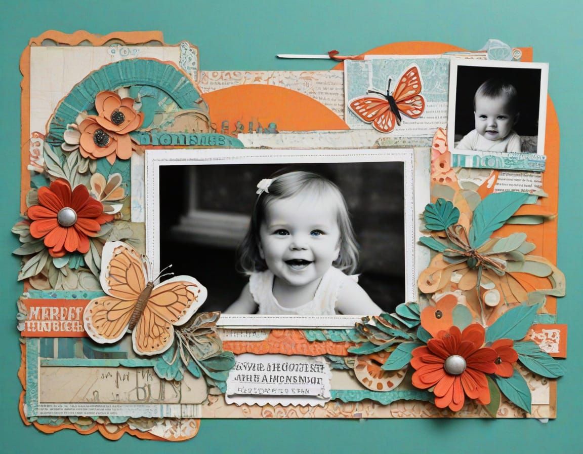 Nostalgic Scrapbook Pages Filled with Cherished Mementos