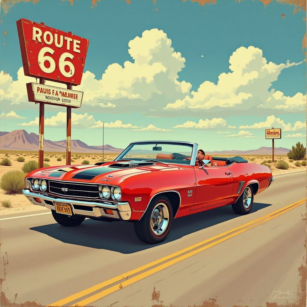 1969 SS Convertible on Route 66
