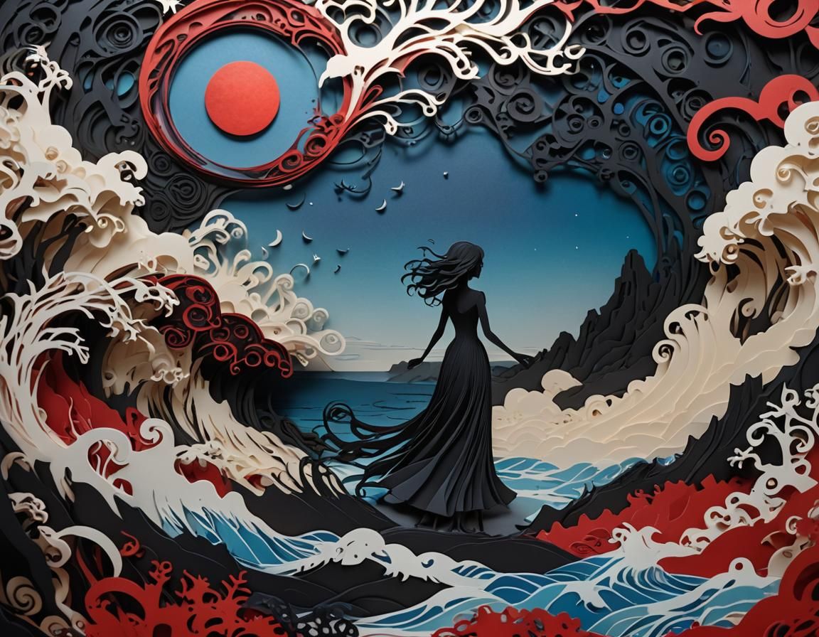 Woman of the Sea - Kirigami 4