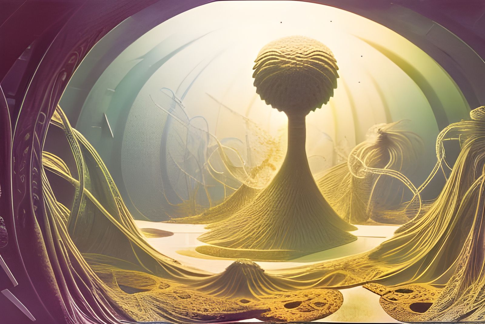 Psychedelic Sci-Fi Portal in Biological Landscape