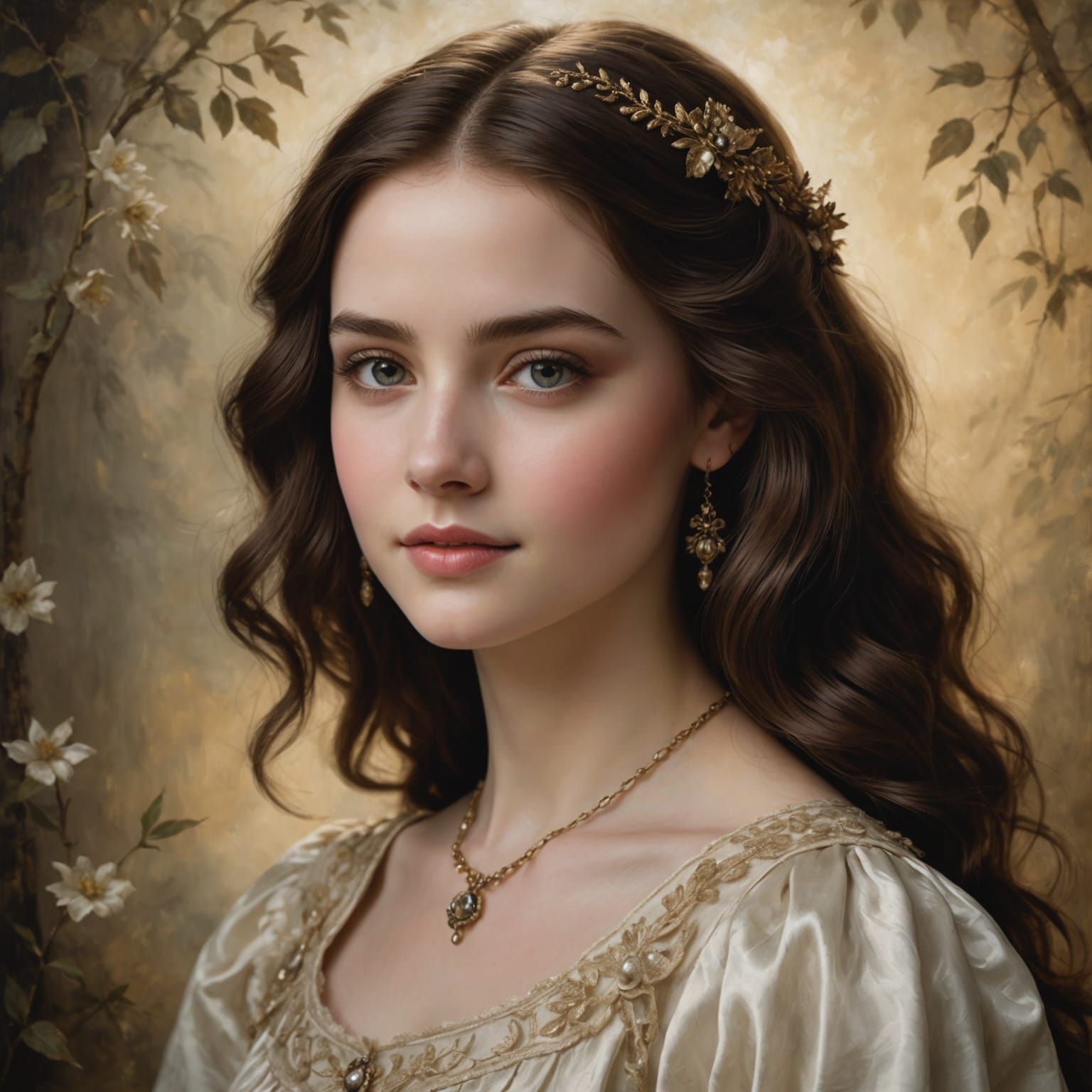 Enchanting Brunette Portrait in Dreamlike Lighting