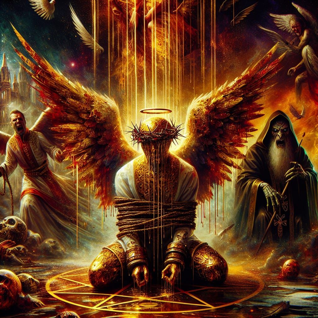 Angel's Torment: A Scene of Restrained Majesty