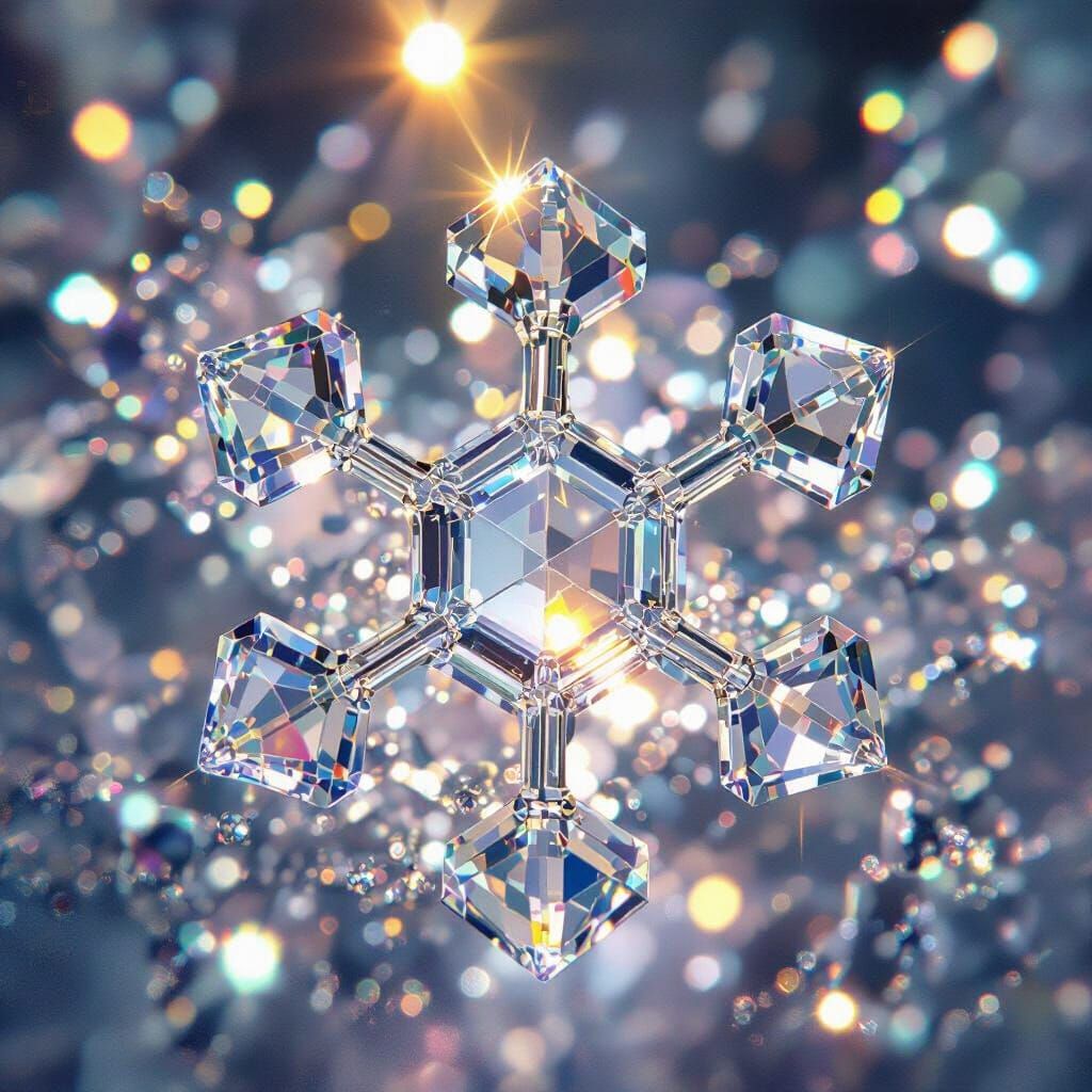 Detailed Macro View of a Sugar Molecule in Hyperrealistic St...