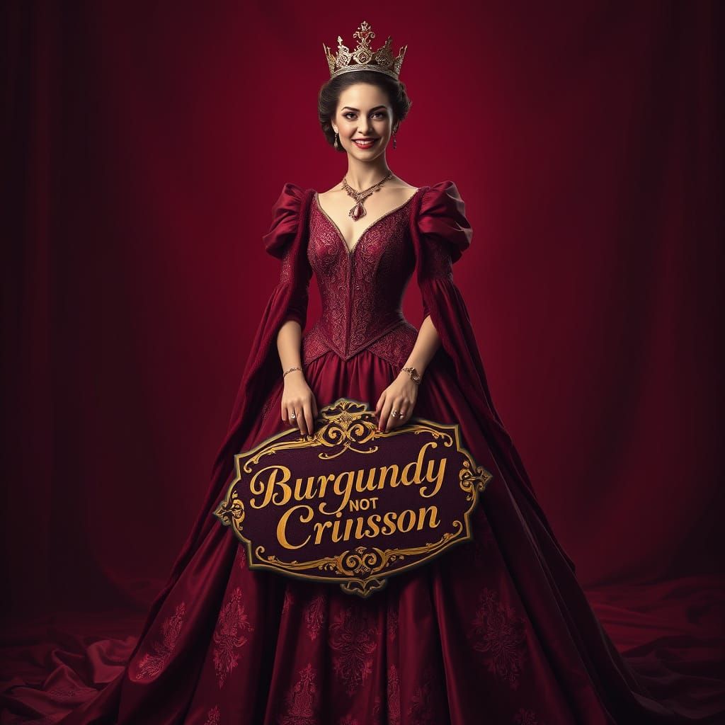 Regal Queen in Burgundy Majesty