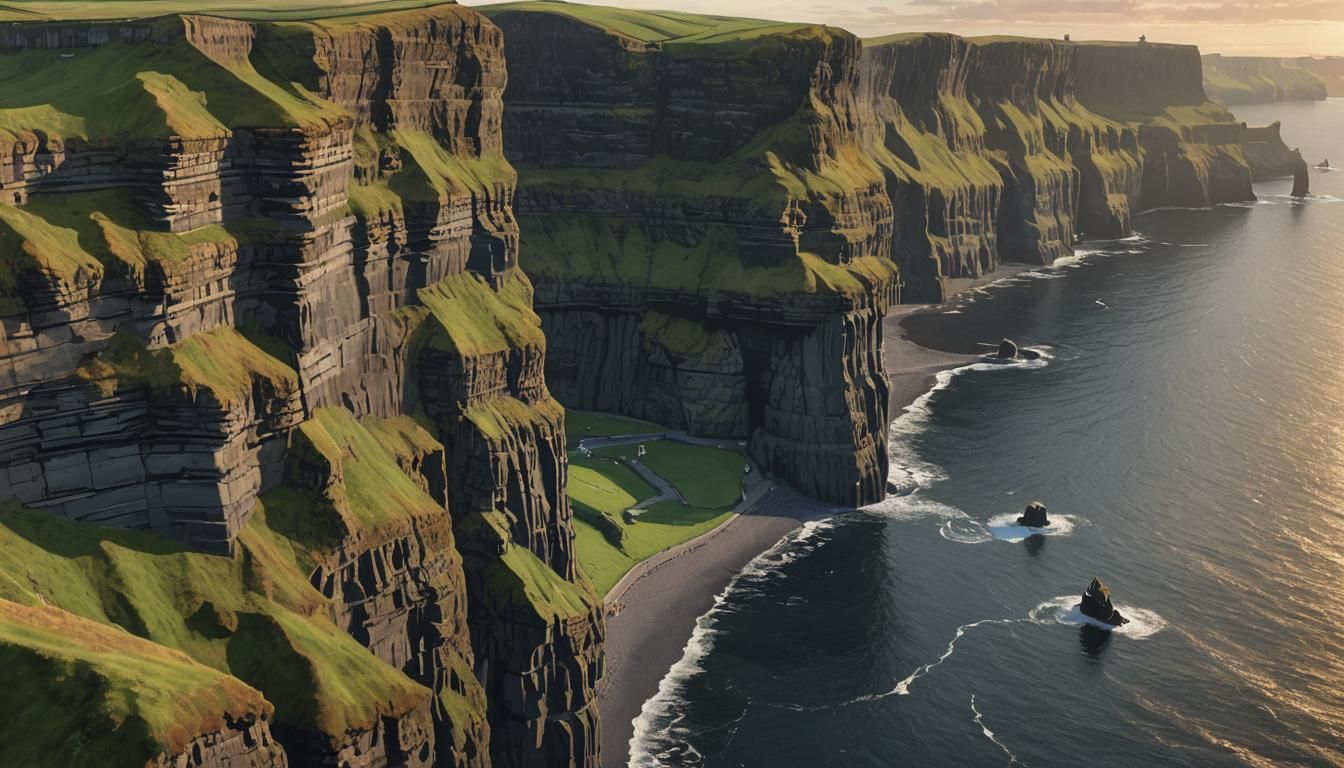 Cliffs of Moher at Sunset in Photorealistic Detail