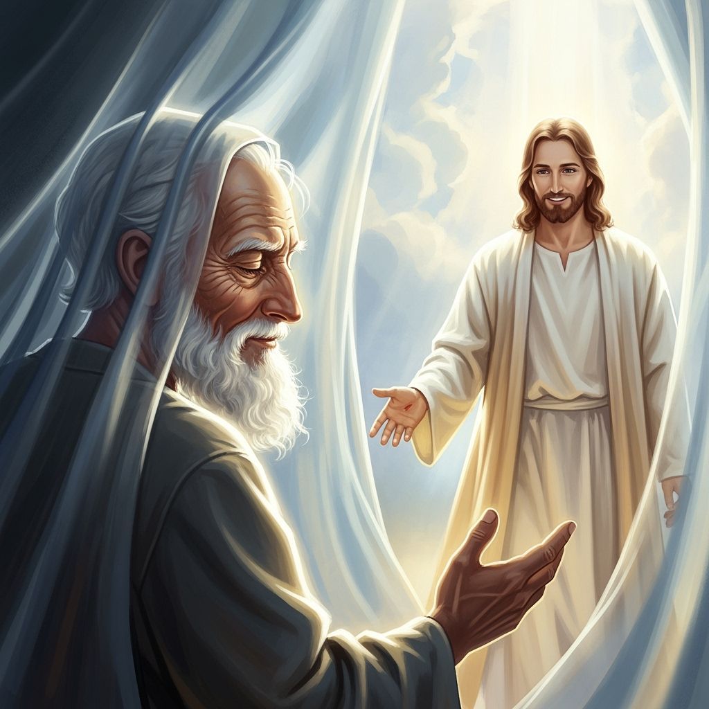 Elderly Man Welcomed to Heaven by Jesus in Divine Light
