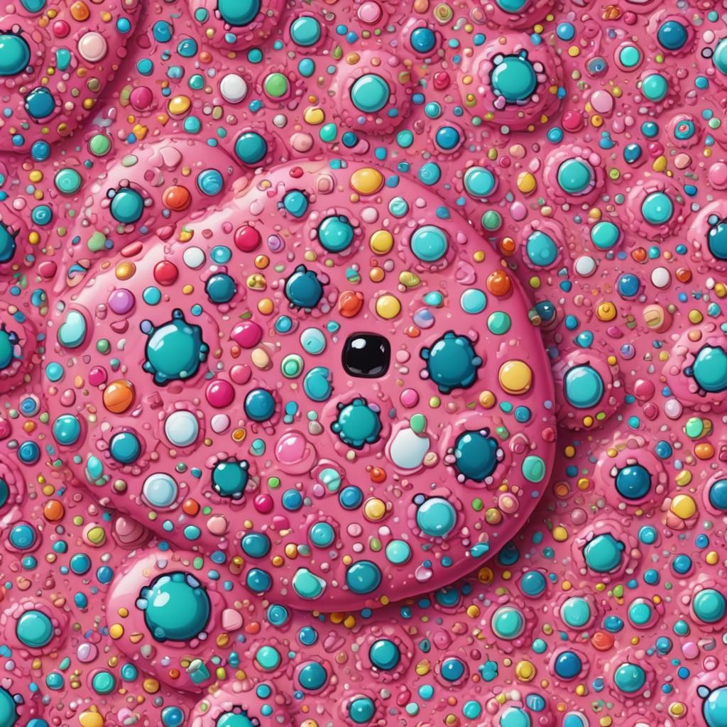 Happy Tamagotchi Pixel Art in Hyperrealistic Style