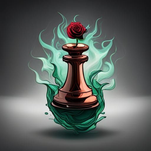 Emerald Chess Pawn Dripping Blood