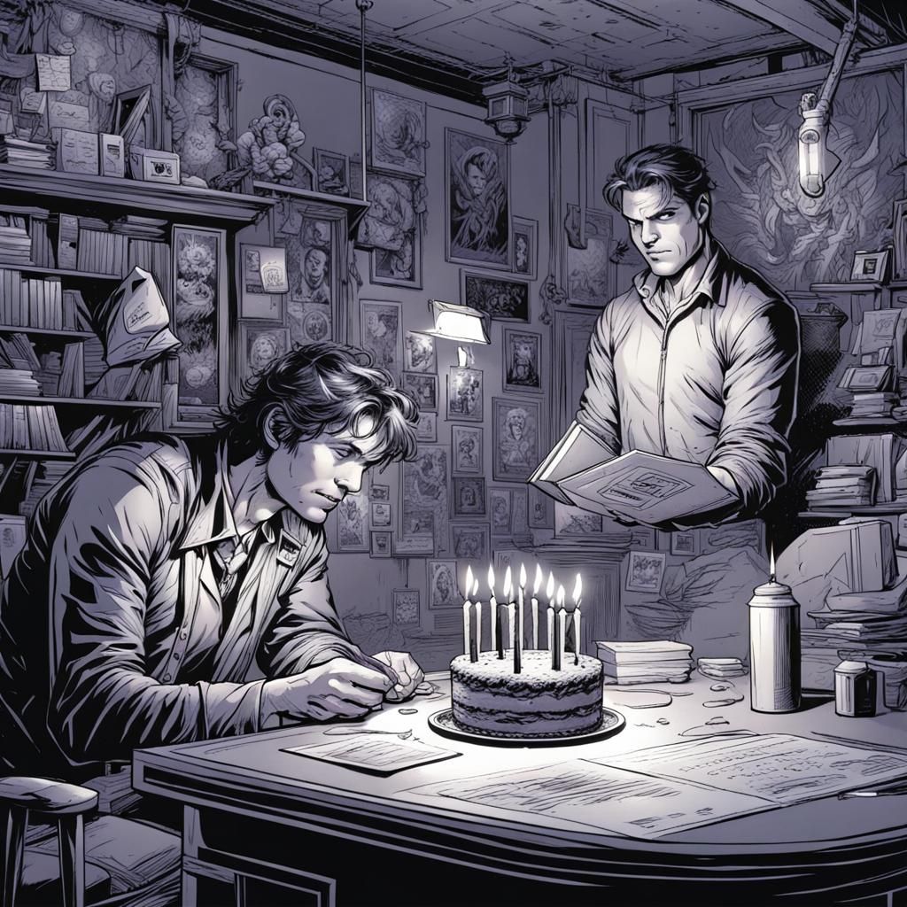 Happy Birthday Comic Book Art Illustration