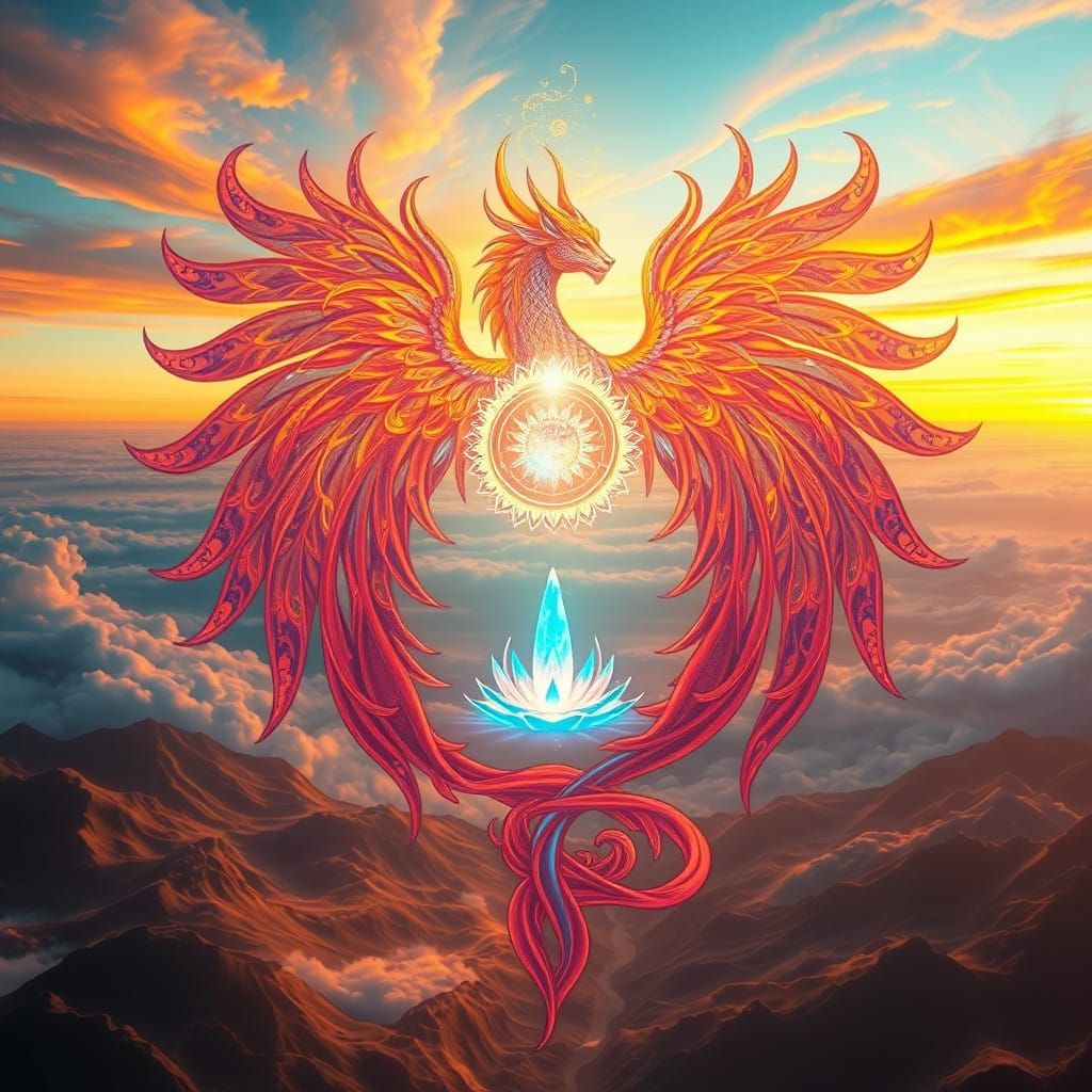 Ethereal Being Embodies Life's Cycle in Dreamlike Landscape