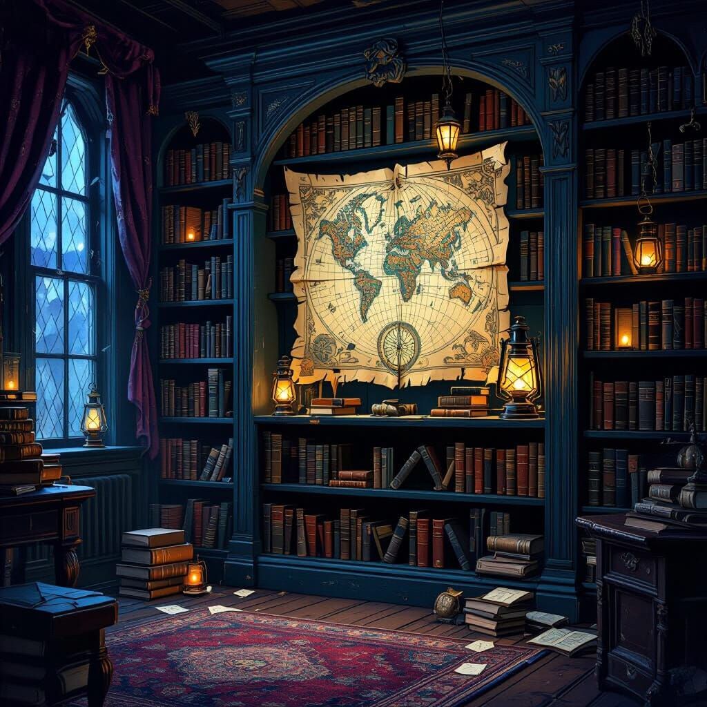 Secret Victorian Hideout Behind Bookshelf