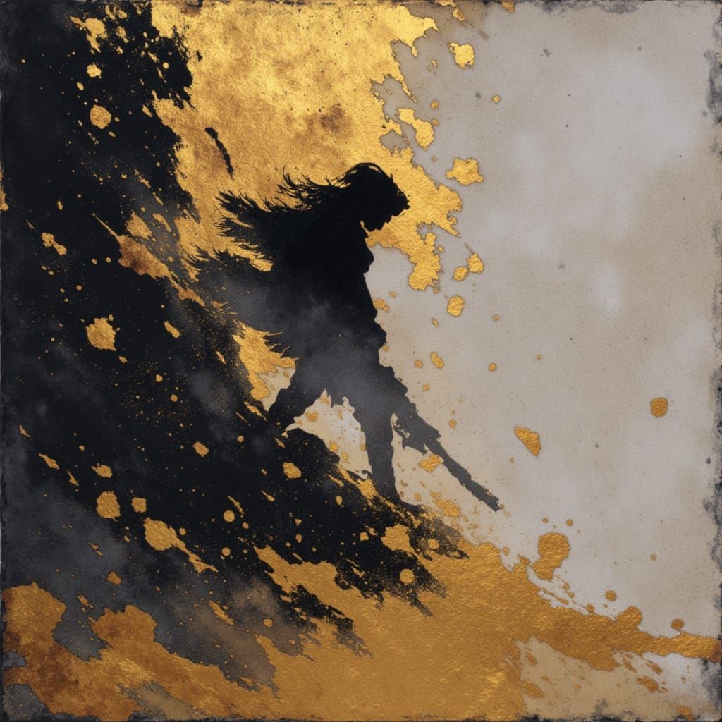 Elegant Black and Gold Abstract Design