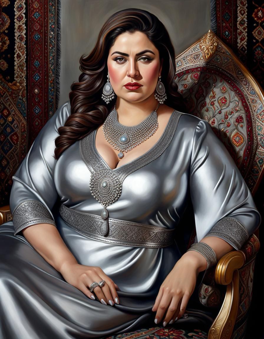 Hyper-Realistic Oil Painting: Middle Eastern Woman Portrait