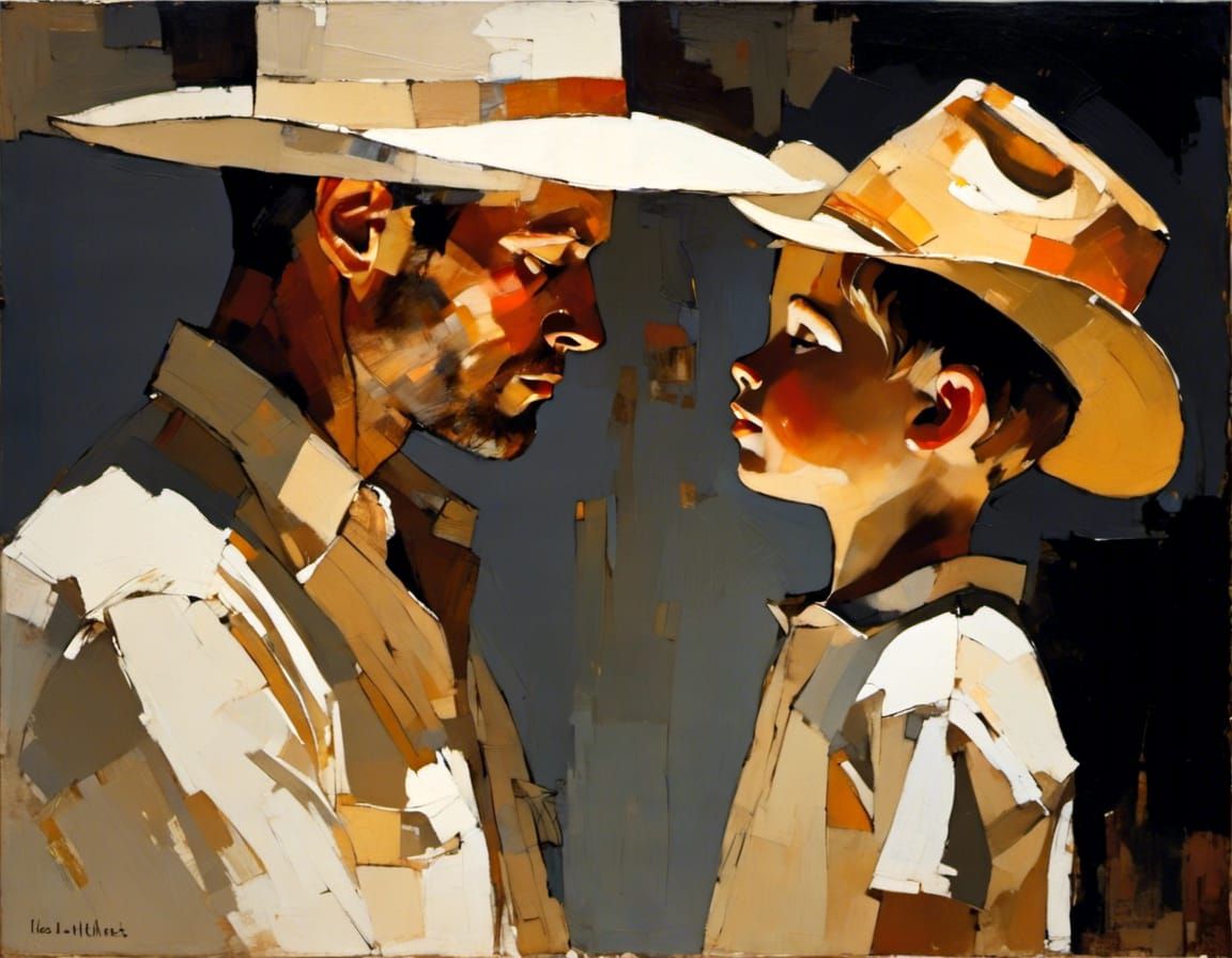 Boy and Horse in Golden Light