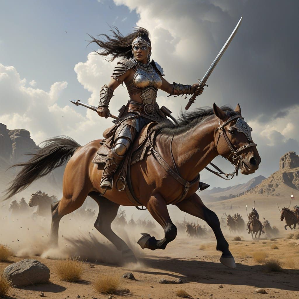 Orc War-Rider Charging Across the Steppe