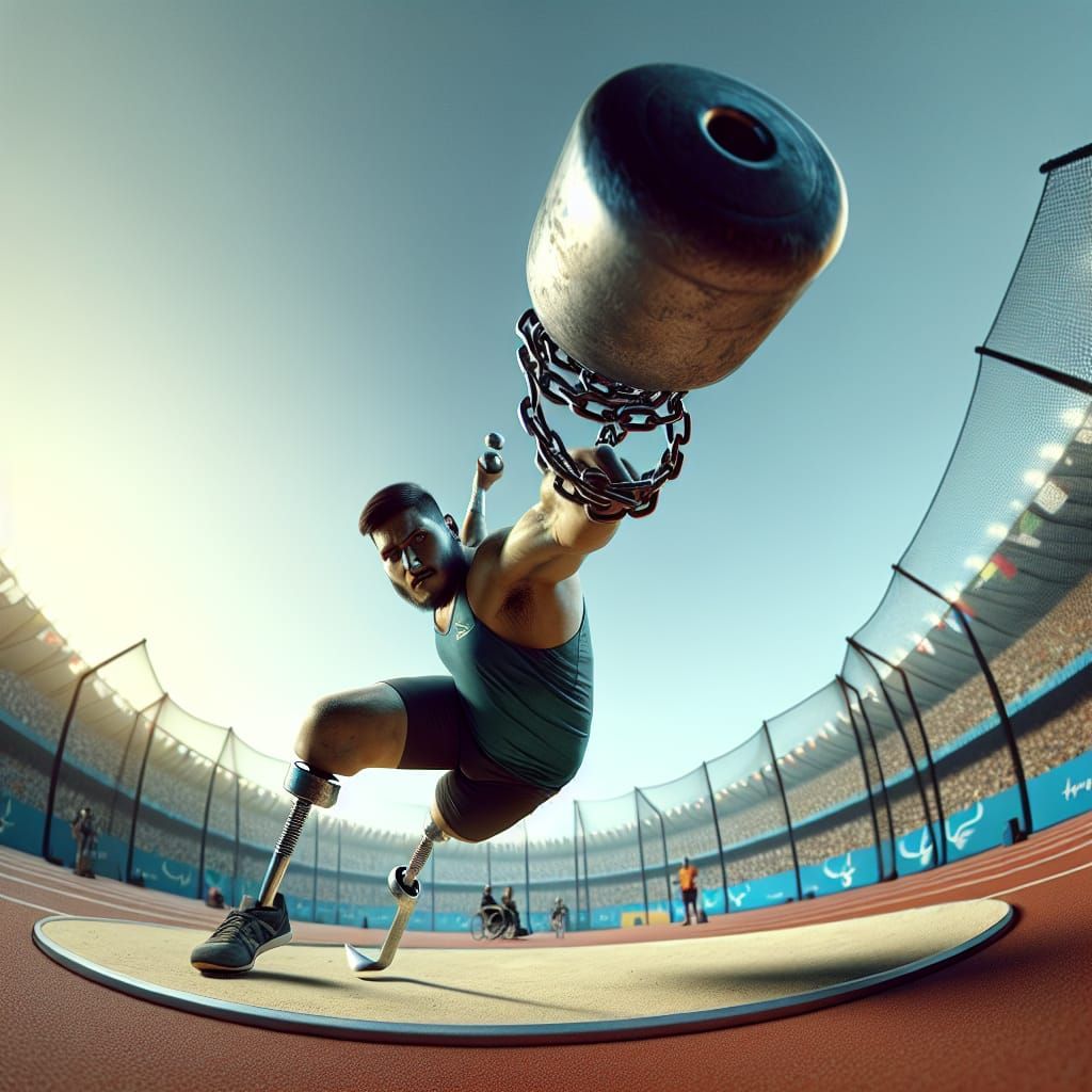 Paralympic Athlete's Warped Hammer Throw Moment in 8k