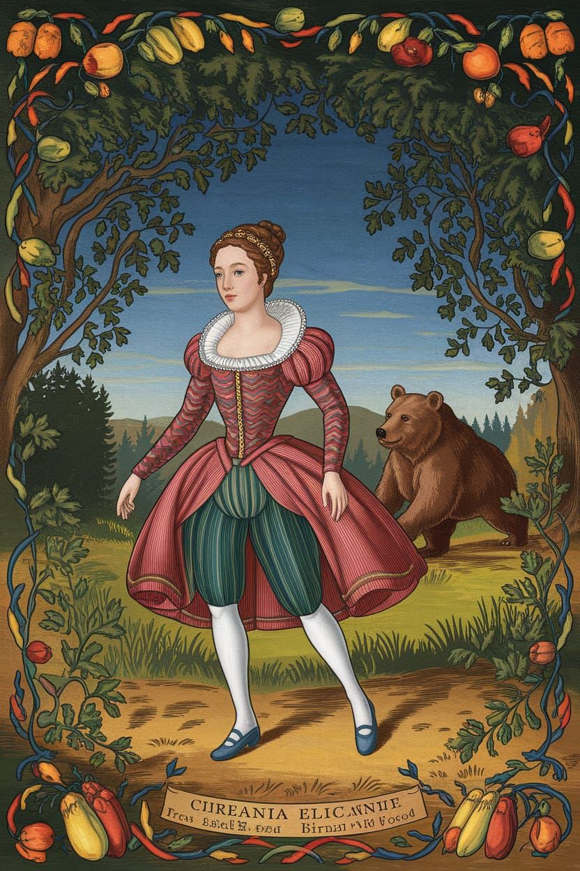 Titania in Spacebuns Exeunt Pursued by a Bear - Shakespearean Fruit