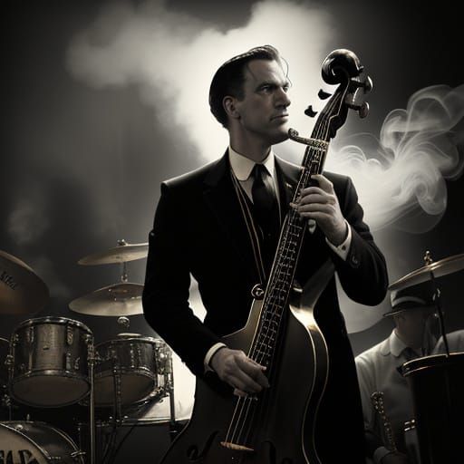 1920s Speakeasy Jazz Band in Film Noir Style