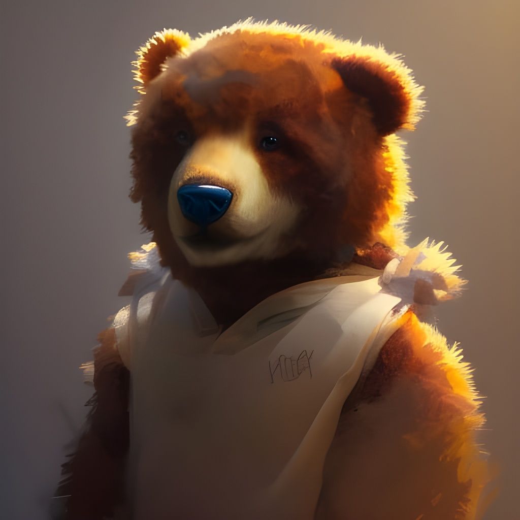 Hyperdetailed Teddy Bear Portrait in Art Nouveau Style