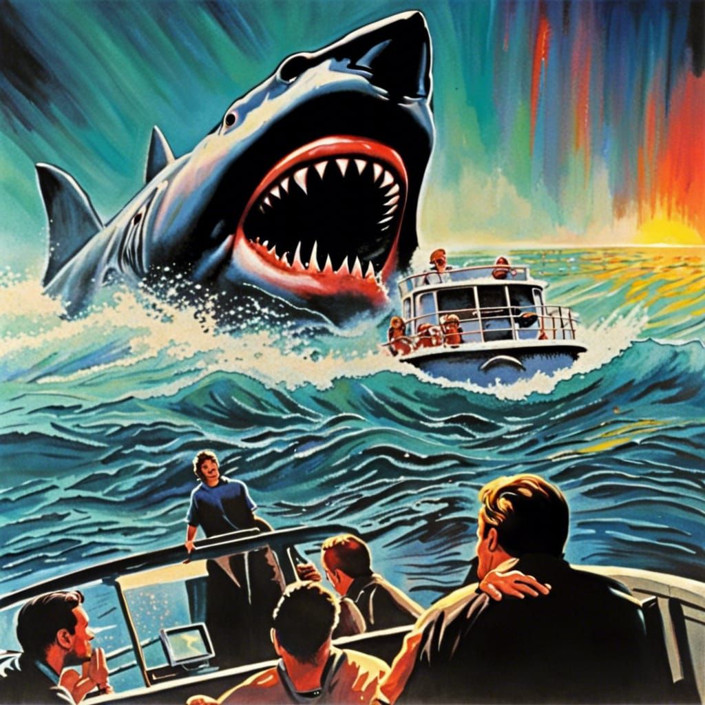 Jaws Vengeance: 90s Style Megalodon Movie Poster