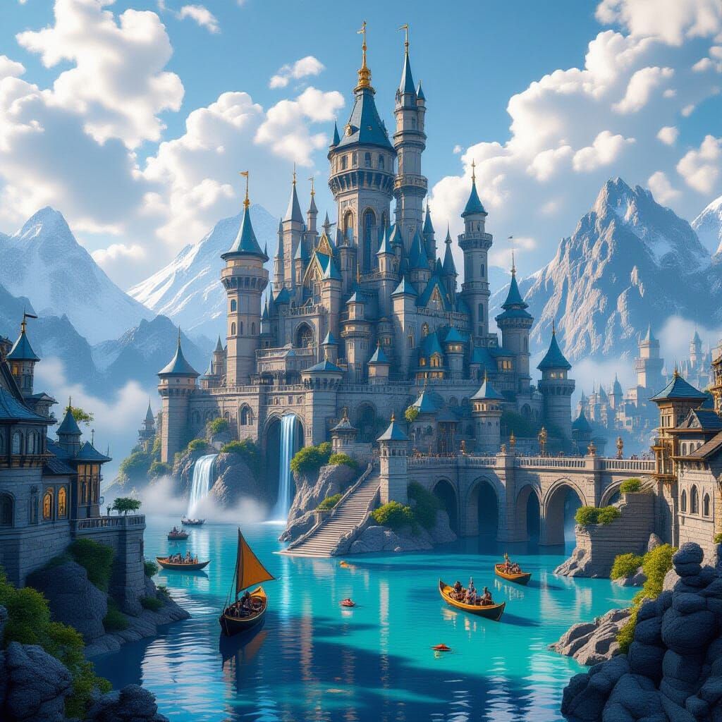 Fantastical Matte Painting with Deep, Complementary Colors