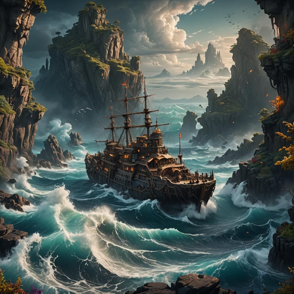Fantastical Ocean Matte Painting in Deep Color