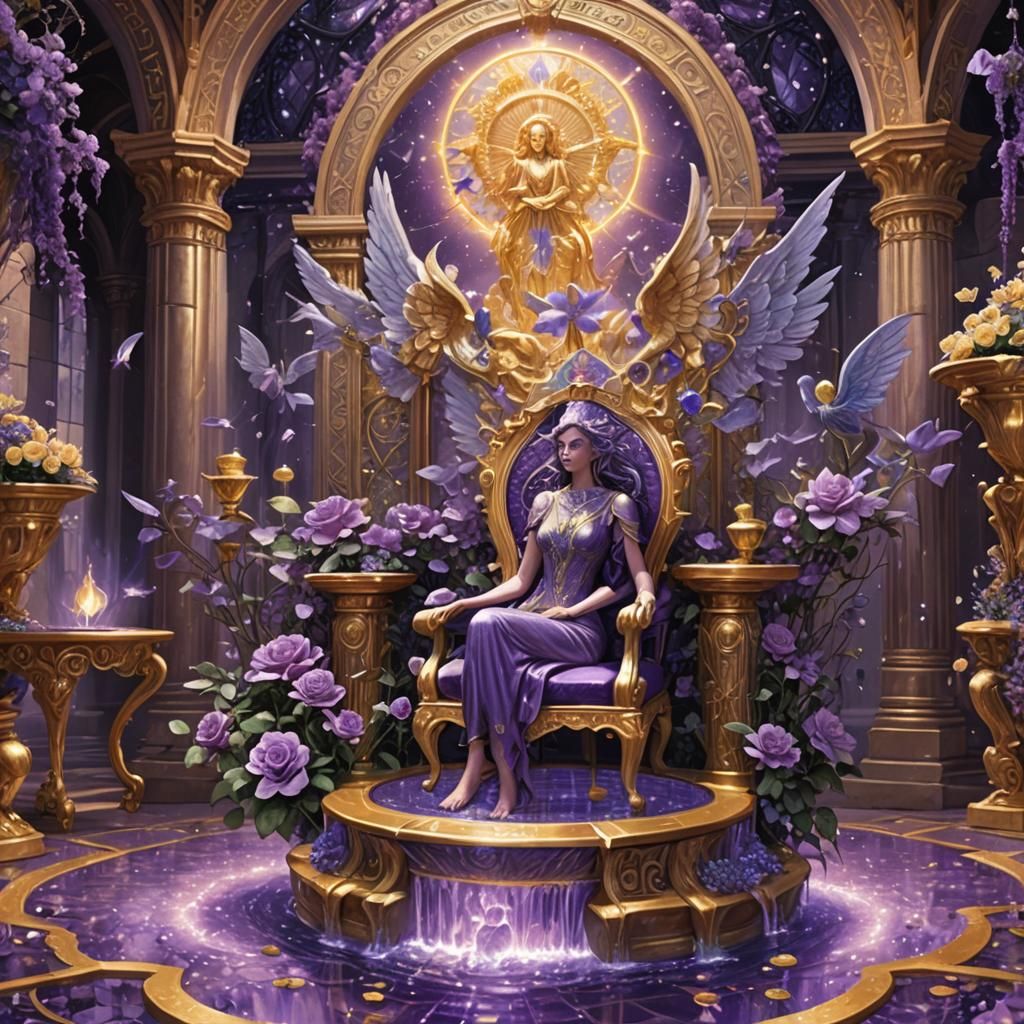 Violet Flame Temple with Amethyst and Angels