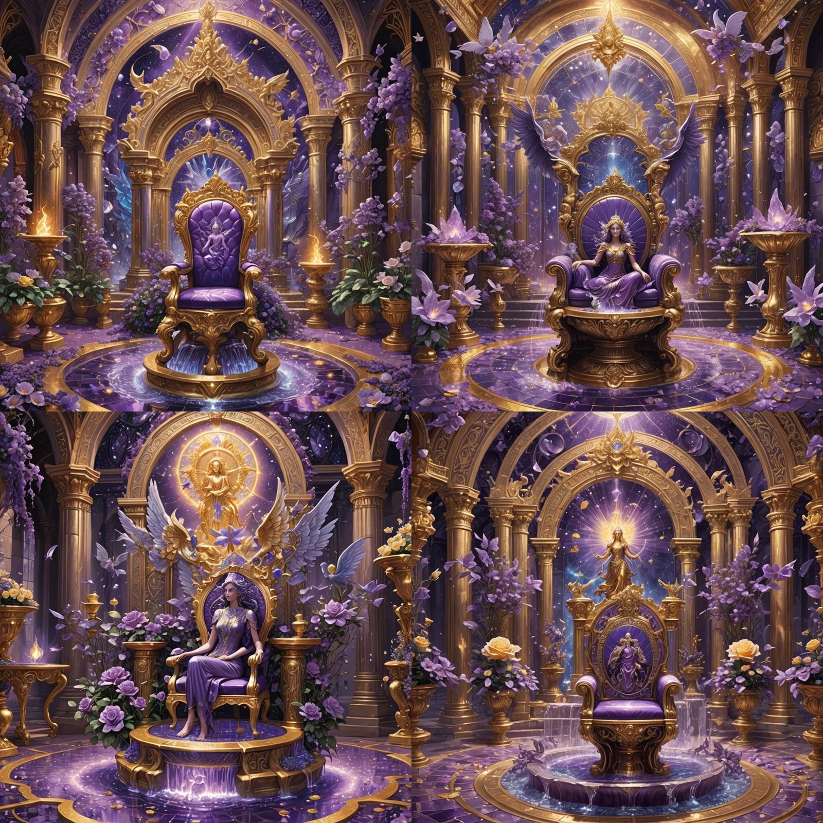 Violet Flame Temple with Angels and Fairies