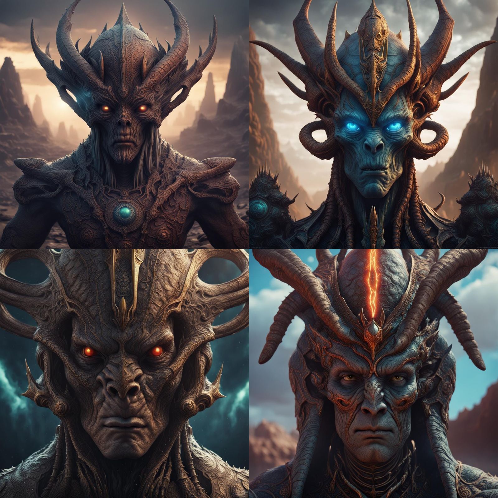 Alien King on a Foreign Planet, Detailed Matte Painting