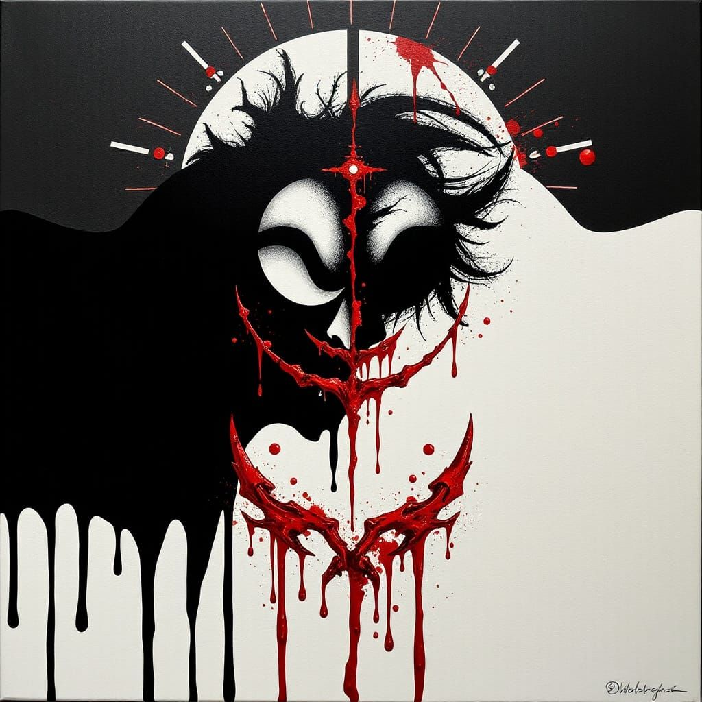 Abstract Brutalist Pop Surrealism with High Contrast