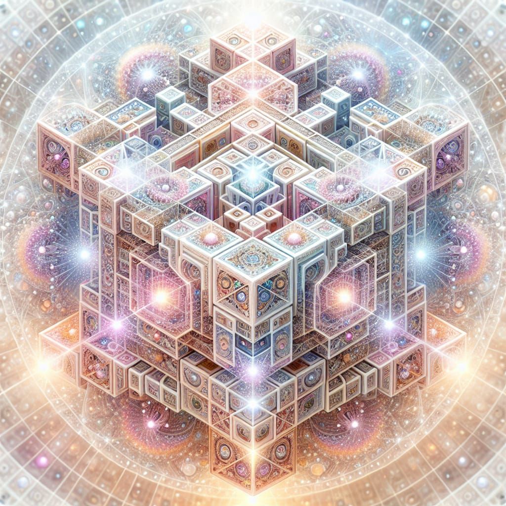Harmonious Metatron's Cube in Pastel Colors