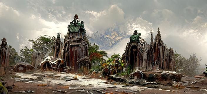 Mayan Temple in Jungle: Horror Concept Art