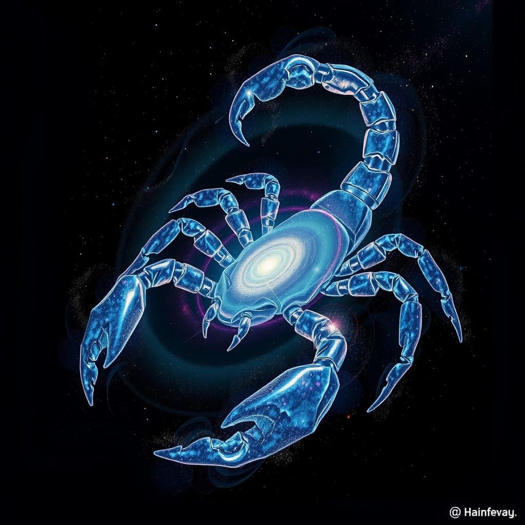 Cosmic Scorpion: A Celestial Emblem in Iridescent Hues