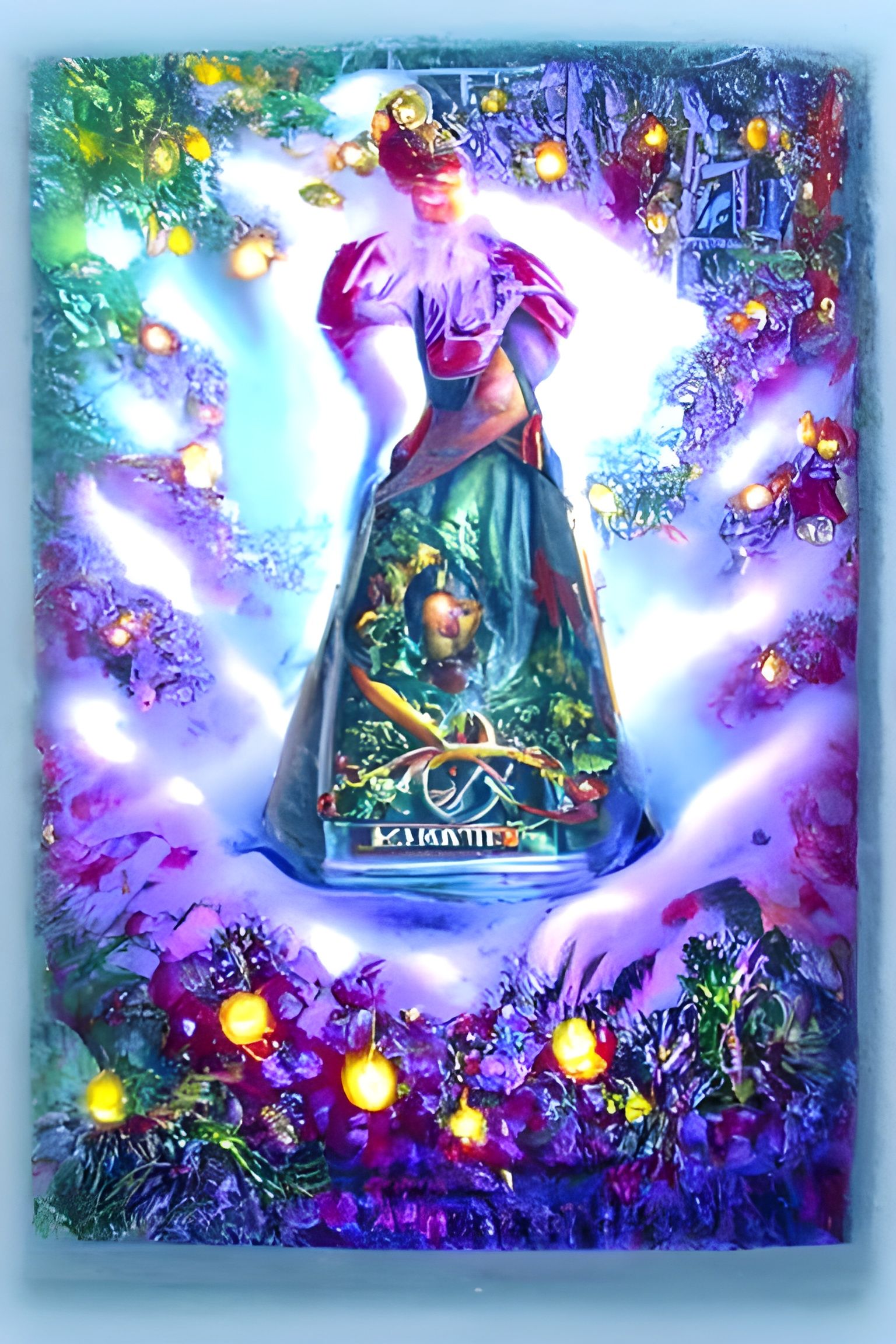 Queen of Pentacles Tarot Card in Ethereal Style
