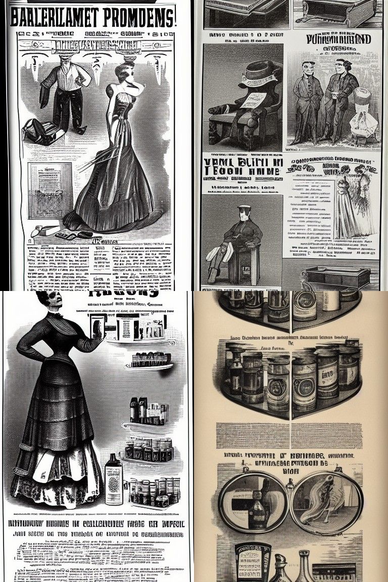 Vintage Product Advertisements from 1890s Newspaper