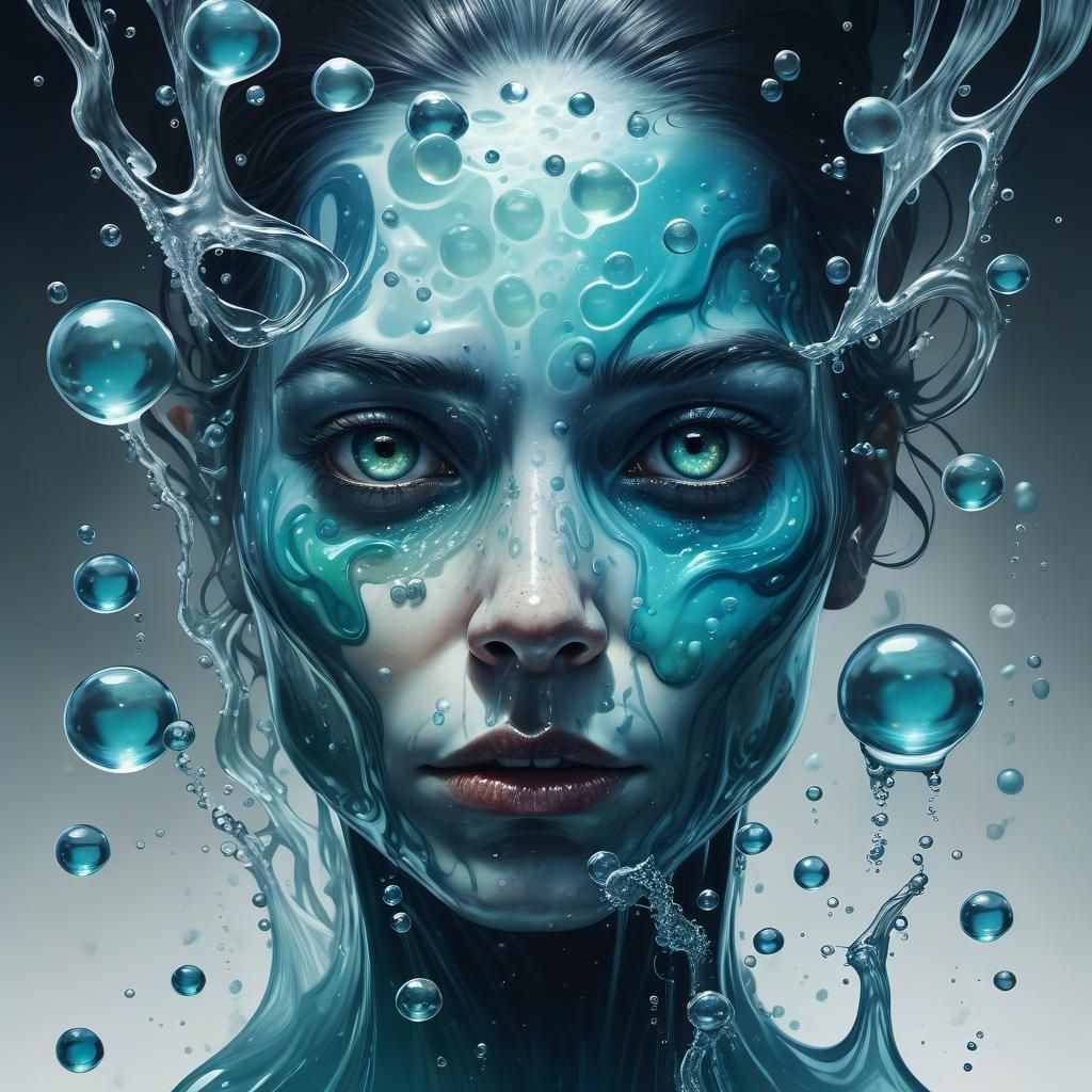 Liquid Entity Portrait in Sinister Style