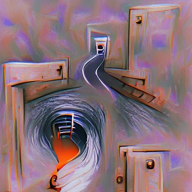 Solitary Doorway: Minimalist AI Art